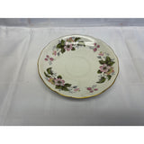 Queen Anne Teacup Saucer Set Vintage Bone China England Pink Yellow Green floral