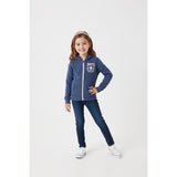 Root's Athletic Kid's Blue Full Zip Sweater with Hoodie Size Small Cotton Blend