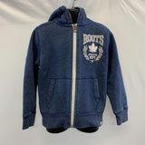 Root's Athletic Kid's Blue Full Zip Sweater with Hoodie Size Small Cotton Blend