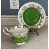 Royal Albert Green Regal Searies Bone China Tea Cup And Saucer Set