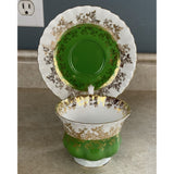 Royal Albert Green Regal Searies Bone China Tea Cup And Saucer Set