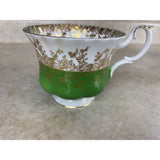 Royal Albert Green Regal Searies Bone China Tea Cup And Saucer Set