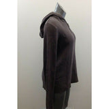 H&M Hooded Ribbed 1/4 Zip Sweater women’s Size Medium Brownish Gray Long Sleeve