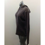 H&M Hooded Ribbed 1/4 Zip Sweater women’s Size Medium Brownish Gray Long Sleeve