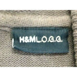 H&M Hooded Ribbed 1/4 Zip Sweater women’s Size Medium Brownish Gray Long Sleeve