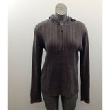 H&M Hooded Ribbed 1/4 Zip Sweater women’s Size Medium Brownish Gray Long Sleeve