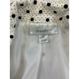Dressbarn Women's Medium White w/Black Polka Dots Long sleeve Button Up Blazer
