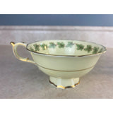 Paragon Double Warrant Green Maple Leaf Yellow Tea Cup & Saucer Ontario Crest