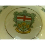 Paragon Double Warrant Green Maple Leaf Yellow Tea Cup & Saucer Ontario Crest
