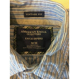 American Eagle Outfitters Vintage Fit Striped Oxford L/S Button Down Shirt M