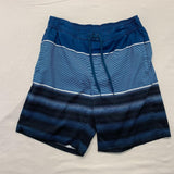 Ripzone Swim Trunks Men's Size Large Blue Striped Polyester Mesh Lined Shorts