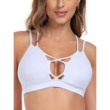 RELLECIGA RYU9253-900 Strappy Criss Cross Sports Yoga Bra Large White NWT