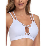 RELLECIGA RYU9253-900 Strappy Criss Cross Sports Yoga Bra Large White NWT