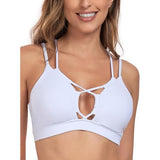 RELLECIGA RYU9253-900 Strappy Criss Cross Sports Yoga Bra Large White NWT
