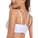 RELLECIGA RYU9253-900 Strappy Criss Cross Sports Yoga Bra Large White NWT