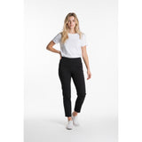 Alfred Sung Black Ankle Pants Women's Size 14 Stretch Nylon/Spandex Flat Front High Waist