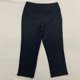 Alfred Sung Black Ankle Pants Women's Size 14 Stretch Nylon/Spandex Flat Front High Waist