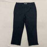 Alfred Sung Black Ankle Pants Women's Size 14 Stretch Nylon/Spandex Flat Front High Waist