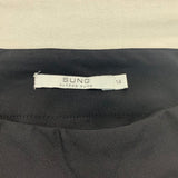 Alfred Sung Black Ankle Pants Women's Size 14 Stretch Nylon/Spandex Flat Front High Waist