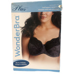 Wonderbra Plus Full Support Underwire Bra Charcoal with Black Lace Style W1916.