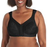 Playtex 4695 Hour Front-Close Wirefree Bra with Flex Back Black