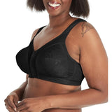 Playtex 4695 Hour Front-Close Wirefree Bra with Flex Back Black