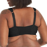 Playtex 4695 Hour Front-Close Wirefree Bra with Flex Back Black