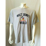 Walt Disney World Men's X-Large Embroidered Mickey Mouse Grey Cotton T shirt