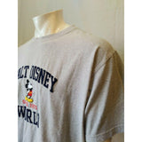 Walt Disney World Men's X-Large Embroidered Mickey Mouse Grey Cotton T shirt
