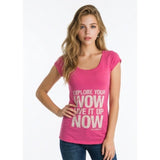 Billabong Women's Pink Short Sleeve T-Shirt Long Length Small Explore your wow