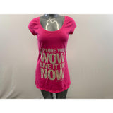 Billabong Women's Pink Short Sleeve T-Shirt Long Length Small Explore your wow