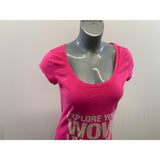 Billabong Women's Pink Short Sleeve T-Shirt Long Length Small Explore your wow