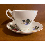 Royal Ascot Fine Bone China England Vintage Teacup Saucer Set Fruit Pattern