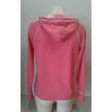 Jones New York Signature Pink Snap Button Up Hooded Long Sleeve Jacket Size S