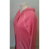 Jones New York Signature Pink Snap Button Up Hooded Long Sleeve Jacket Size S