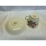Colclough Teacup Saucer Set Vintage Bone China England Blue Purple Floral