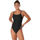 Speedo womens Women's Swimsuit One Piece Prolt Flyback Splice Black Size 30 NWT