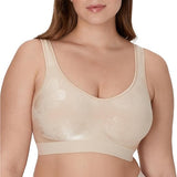 Bali Womens Large Comfort Revolution Wireless Bra, Df3488 Almond Tropic NWT