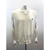 Chaps Men's Sleeveless Sweater Vest Size XXL V Neck White Cotton Pullover
