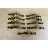 Amerock VTG Thumb Antique Brass Cabinet Door Handles USED Lot Of 9