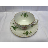 Adderley Teacup Saucer Set Vintage Bone China England Columbine Flower Pattern