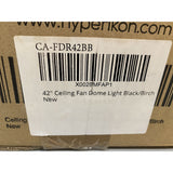 HYPERIKON  42" Ceiling Fan W/Remote Control & Dome Light  New In Box Black & Birch Blades