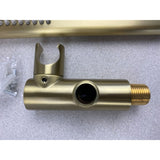 Backnets Solid Brass Handheld High Pressure Brushed Gold Shower Wand