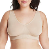Hanes Women's Get Cozy Pullover ComfortFlex Wirefree Bra Beige (G196)