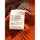 Zaful Women's 8 Cropped Argyle Orange Sweater Long sleeve Viscose/Spandex/Nylon NWT