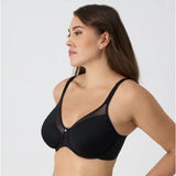 Bali #3439 Smooth Ultra Light Illusion Neckline Underwire Bra Black