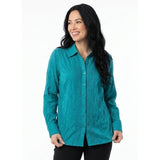 Northern Reflections Women's Tailored Blouse Teal Polyester Medium Long Sleeve