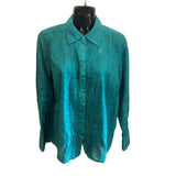 Northern Reflections Women's Tailored Blouse Teal Polyester Medium Long Sleeve
