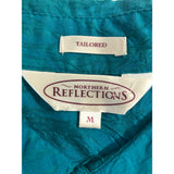 Northern Reflections Women's Tailored Blouse Teal Polyester Medium Long Sleeve