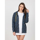 Bench Women's Blue Black Cheetah Print Long Sleeve Full Zip Jacket Size Medium
